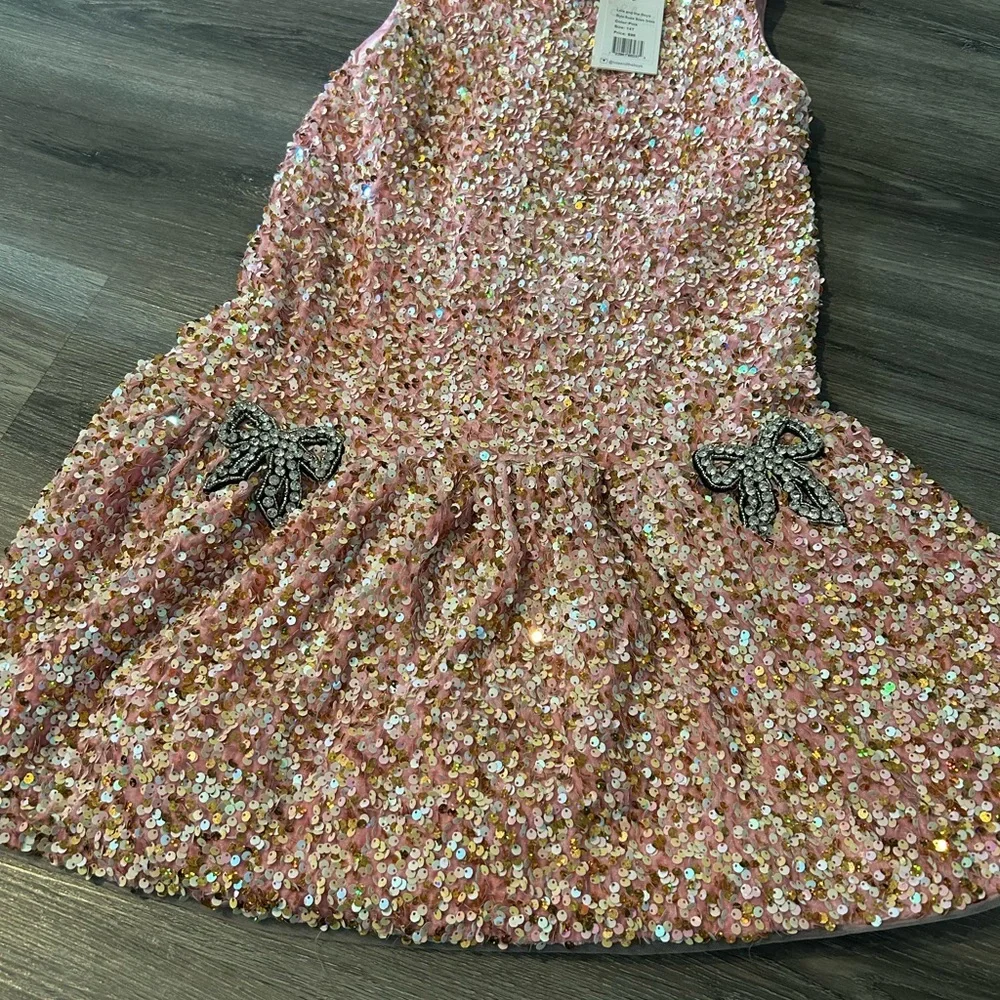 Lola Pink and Gold Sequin Kids Dress